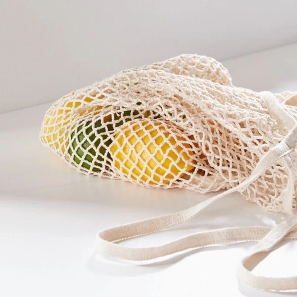 Parisienne Market Cotton Open Net Tote Bag Natural Cream - Picture 7 of 8